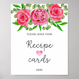 水彩ローズのレシピカードはこちら ポスター