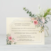 水彩ローズの写真 ウェディングパーティーのお知らせ 招待状 (スタンド正面)