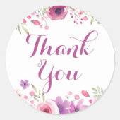 水彩ローズの感謝 ラウンドシール (正面)