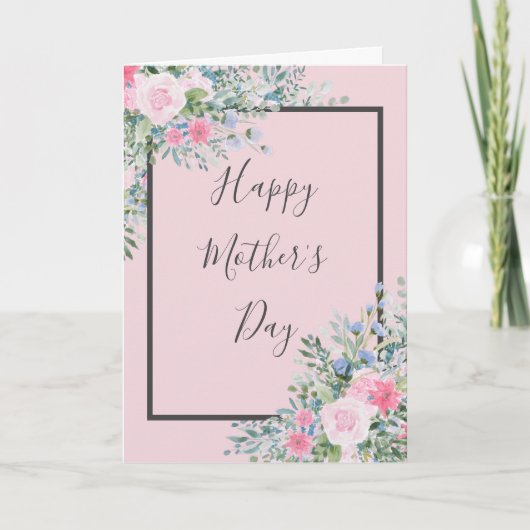 水彩ローズの母の日カード カード (正面)