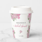 水彩ローズの花 - ブライダルシャワー 紙コップ (裏面)