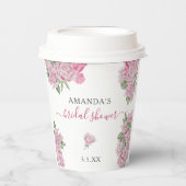 水彩ローズの花 - ブライダルシャワー 紙コップ (正面)