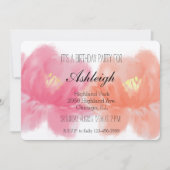 水彩ローズの誕生日 招待状 (正面)