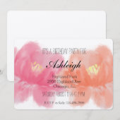 水彩ローズの誕生日 招待状 (正面/裏面)