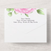 水彩ローズオールインワン結婚式招待状 オールインワン招待状 (裏面)