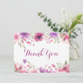 水彩ローズグリーンシンプルスクリプト感謝 サンキューカード (スタンド正面)