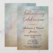 水彩ローズゴールドアニバーサリー パーティー招待状 招待状 (正面/裏面)