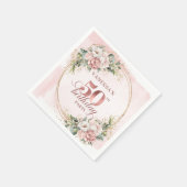 水彩ローズゴールドチークグリーン 50歳の誕生日 スタンダードカクテルナプキン (角)