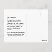 水彩ローズゴールドピンク感謝ビジネス ポストカード (裏面)