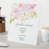 水彩ローズブーケのシグネチャードリンク 台座サイン (インサイチュ)