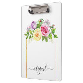 水彩ローズブーケ春と夏フローラ クリップボード (左)