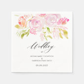 水彩ローズブーケ スタンダードカクテルナプキン (正面)