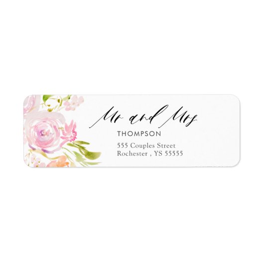 水彩ローズブーケ ラベル (正面)