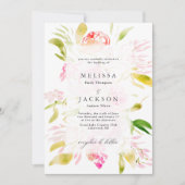 水彩ローズブーケ 招待状 (正面)