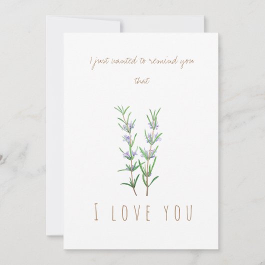 水彩ローズマリーの花のグリーティングカード 招待状 (正面)