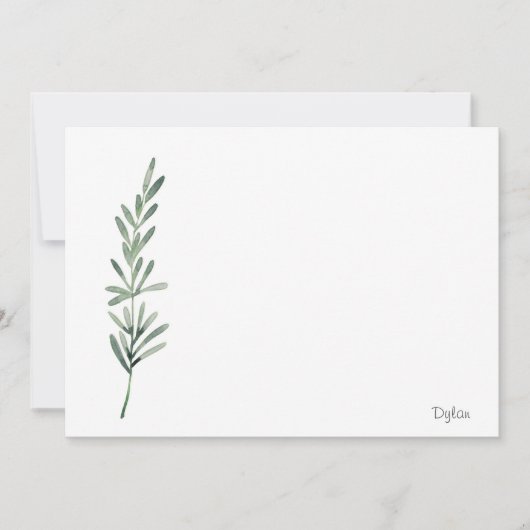 水彩ローズマリー ノートカード (正面)