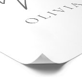 水彩ローズワインボタニカルイベントウェルカムサイン ポスター (角)