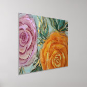 水彩ローズ箔 箔ポスター (レイダウン)