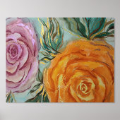 水彩ローズ箔 箔ポスター (正面)