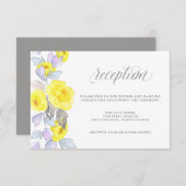 水彩ローズ イエロー パープル グレー レセプション 招待状 (正面/裏面)