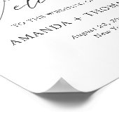 水彩ローズ フラワーの結婚式ウェルカムサイン ポスター (角)