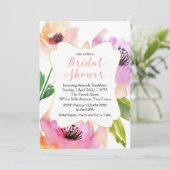水彩ローズ フラワーブライダルシャワー 招待状 (スタンド正面)