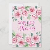 水彩ローズ ブライダルシャワー 招待状 (裏面)
