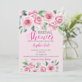 水彩ローズ ブライダルシャワー 招待状 (スタンド正面)