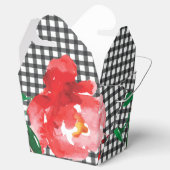 水彩ローズ ブラックホワイトチェック テイクアウト フェイバーボックス (オープン)