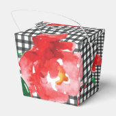 水彩ローズ ブラックホワイトチェック テイクアウト フェイバーボックス (裏面サイド)
