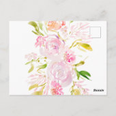 水彩ローズ ブーケ ベビーシャワー 招待状 (裏面)
