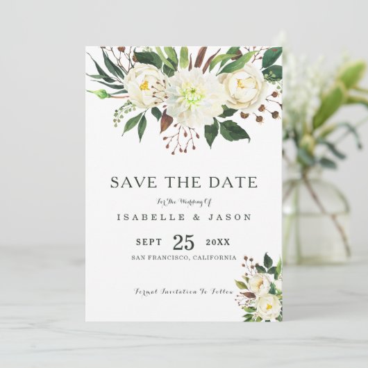 水彩ローズ 招待状 (スタンド正面)