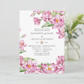 水彩ロータスフラワーインディアンリハーサルディナー 招待状 (スタンド正面)