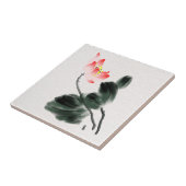 水彩ロータスフローラチノワセリーインクの洗いアート タイル (側面)