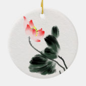 水彩ロータスフローラチノワセリーインク洗浄技術C セラミックオーナメント (裏面)