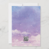 水彩ローマの月明かりの結婚式の日付を保存 招待状 (裏面)