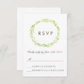 水彩ローレルRSVP 出欠カード (正面/裏面)