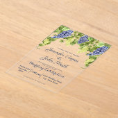 水彩ワイナリーグレープつる植物ヴィネヤードズ結婚ズ アクリル招待状 (レイダウン)