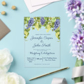 水彩ワイナリーグレープつる植物ヴィネヤードズ結婚ズ アクリル招待状 (インサイチュ (ウェディング))