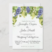 水彩ワイナリーグレープつる植物ヴィネヤードズ結婚ズ 招待状 (正面)