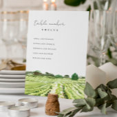 水彩ワイナリービネヤ結婚ードのシーティングチャート テーブルナンバー