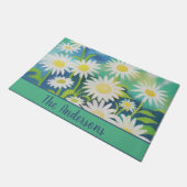 水彩ワイルドデイジー署名 ドアマット (アングル)