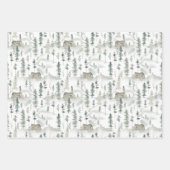 水彩ワイルドパイン模様 ラッピングペーパーシート (正面2)