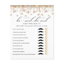 水彩ワイルドフラワーお洒落ブライダルゲーム