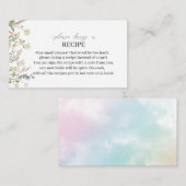 水彩ワイルドフラワーお願いレシピカードb エンクロージャーカード (正面/裏面)