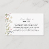 水彩ワイルドフラワーお願いレシピカードb エンクロージャーカード (正面)