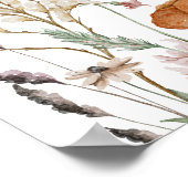 水彩ワイルドフラワーかわいらしベビー誕生状態 ポスター (角)