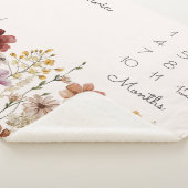 水彩ワイルドフラワーかわいらしマイルストーンベビー シェルパブランケット (3/4)