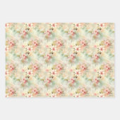 水彩ワイルドフラワーのフローラ エレガント ラッピングペーパーシート (正面3)