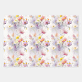 水彩ワイルドフラワーのフローラ エレガント ラッピングペーパーシート (正面)